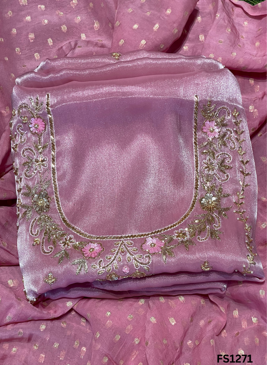 FS1271 | Pink | Shimmer suit | Wedding | Party Wear | Jaggo | Ring Ceremony | Festival