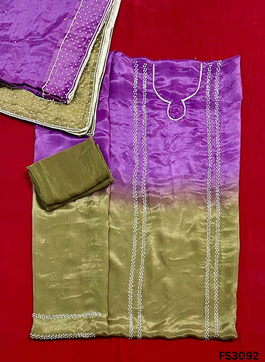 FS3092 | Silk | Double Shade | Party Wear | Wedding | Jaggo | Ring Ceremony | Festival