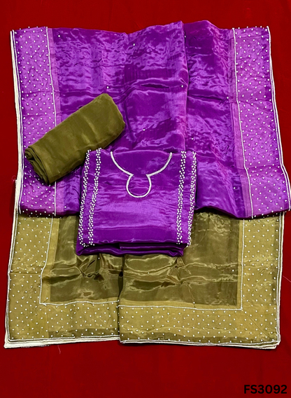 FS3092 | Silk | Double Shade | Party Wear | Wedding | Jaggo | Ring Ceremony | Festival