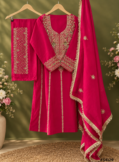 FS4129 | Silk Suit | Jaggo Wear | Party Wear | Ring Ceremony |  Wedding Wear |
