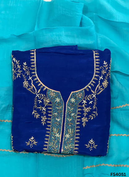 FS4051 | Silk Suit | Party Wear | Ring Ceremony | Festival Suit | Contrast Suit