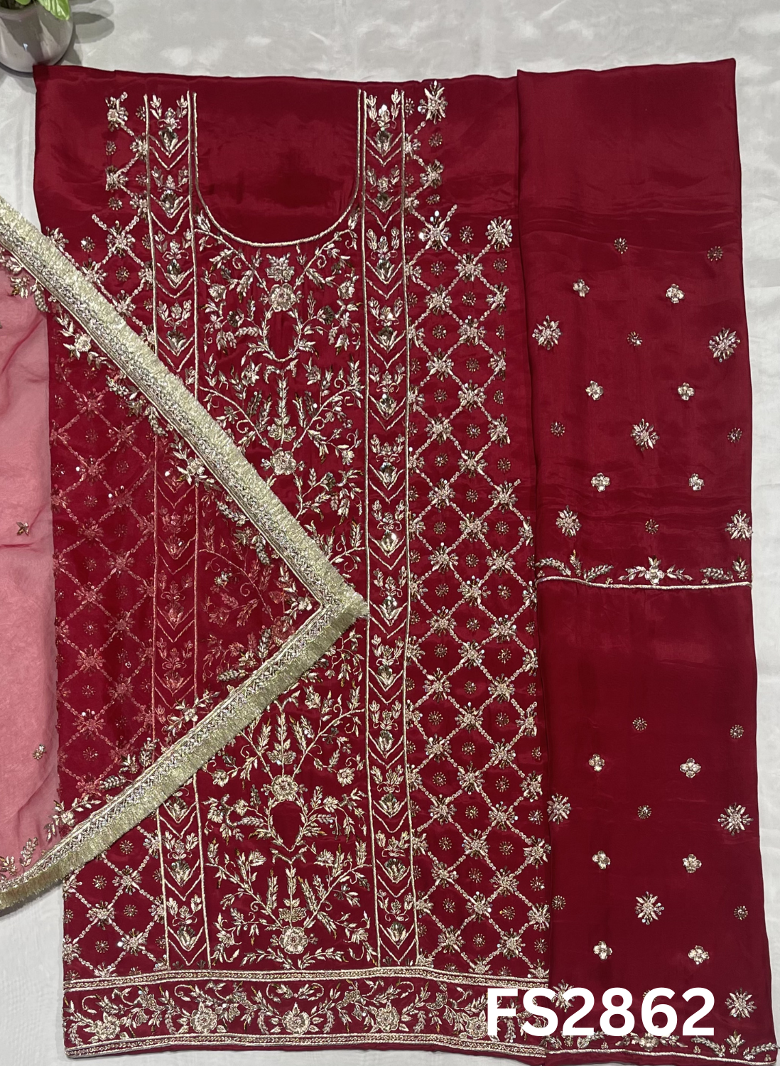 FS2862 | Silk Suit | Wedding | Party Wear | Ring Ceremony | Festival Suit | Allover suit