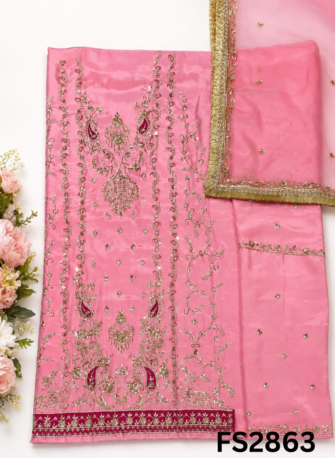 FS2863 | Silk Suit | Wedding | Party Wear | Ring Ceremony | Festival Suit | Allover suit