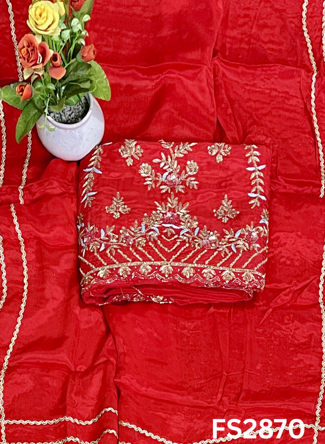 FS2870 | Silk Suit | Wedding | Party Wear | Ring Ceremony | Festival Suit | Allover suit
