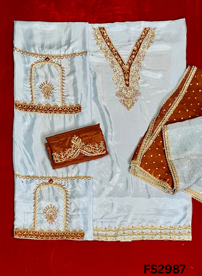 FS2987 | Silk Suit | Wedding | Party Wear | Ring Ceremony | Festival Suit | Contrast