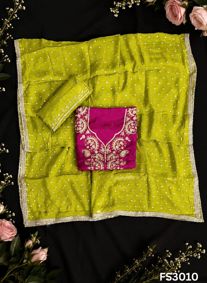 FS3010 | Silk Suit | Wedding | Party Wear | Ring Ceremony | Festival Suit | Contrast