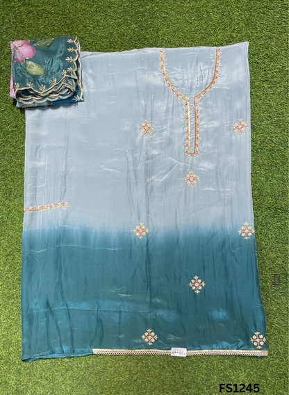 FS1245 | Grey | Silk Organza | Silk Suit | Wedding | Party Wear | Ring Ceremony | Festival Suit | Allover suit