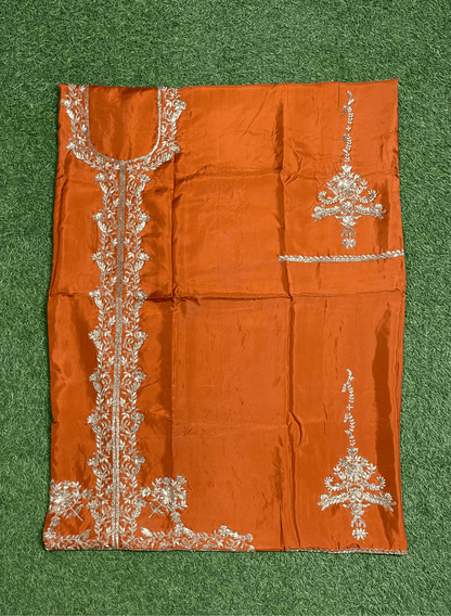 Rust | Silk Suit | Party Wear | Wedding | Jaggo | Ring Ceremony | Festival | FS498 FS498