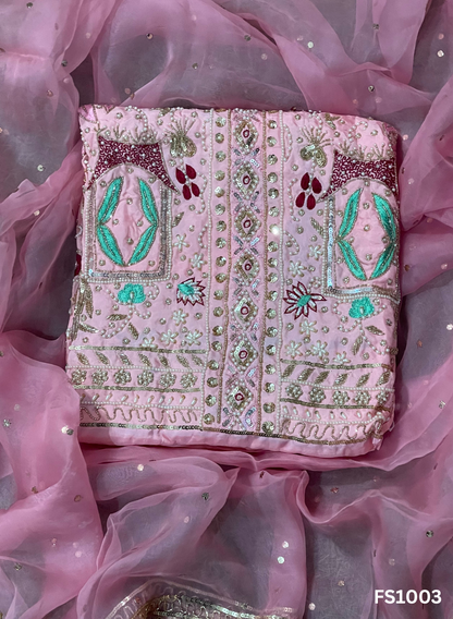 FS1003| Baby-Pink | Silk Suit | Wedding | Party Wear | Ring Ceremony | Festival Suit | Allover suit