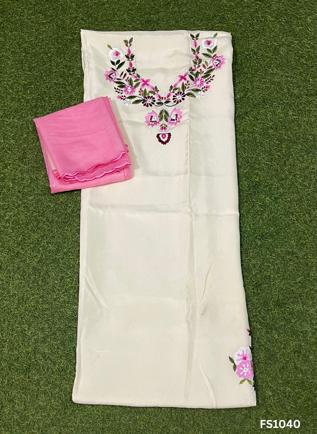 FS1040 | Off-White | Silk Suit | Wedding | Party Wear | Ring Ceremony | Festival Suit | Allover suit