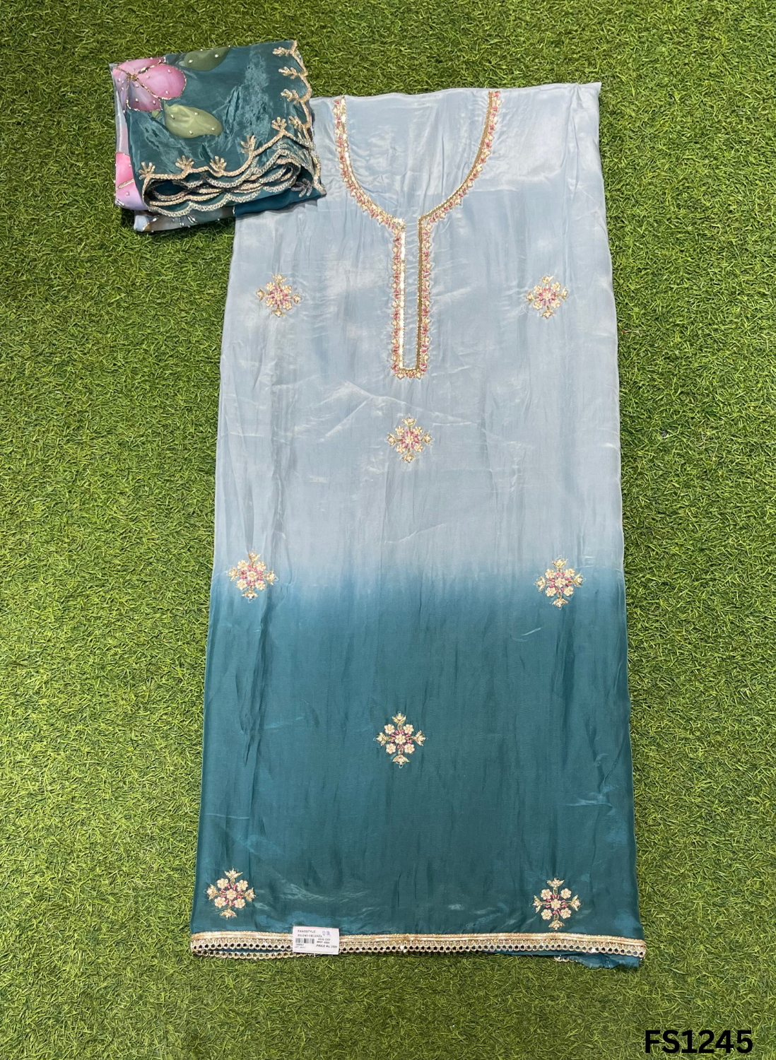 FS1245 | Grey | Silk Organza | Silk Suit | Wedding | Party Wear | Ring Ceremony | Festival Suit | Allover suit