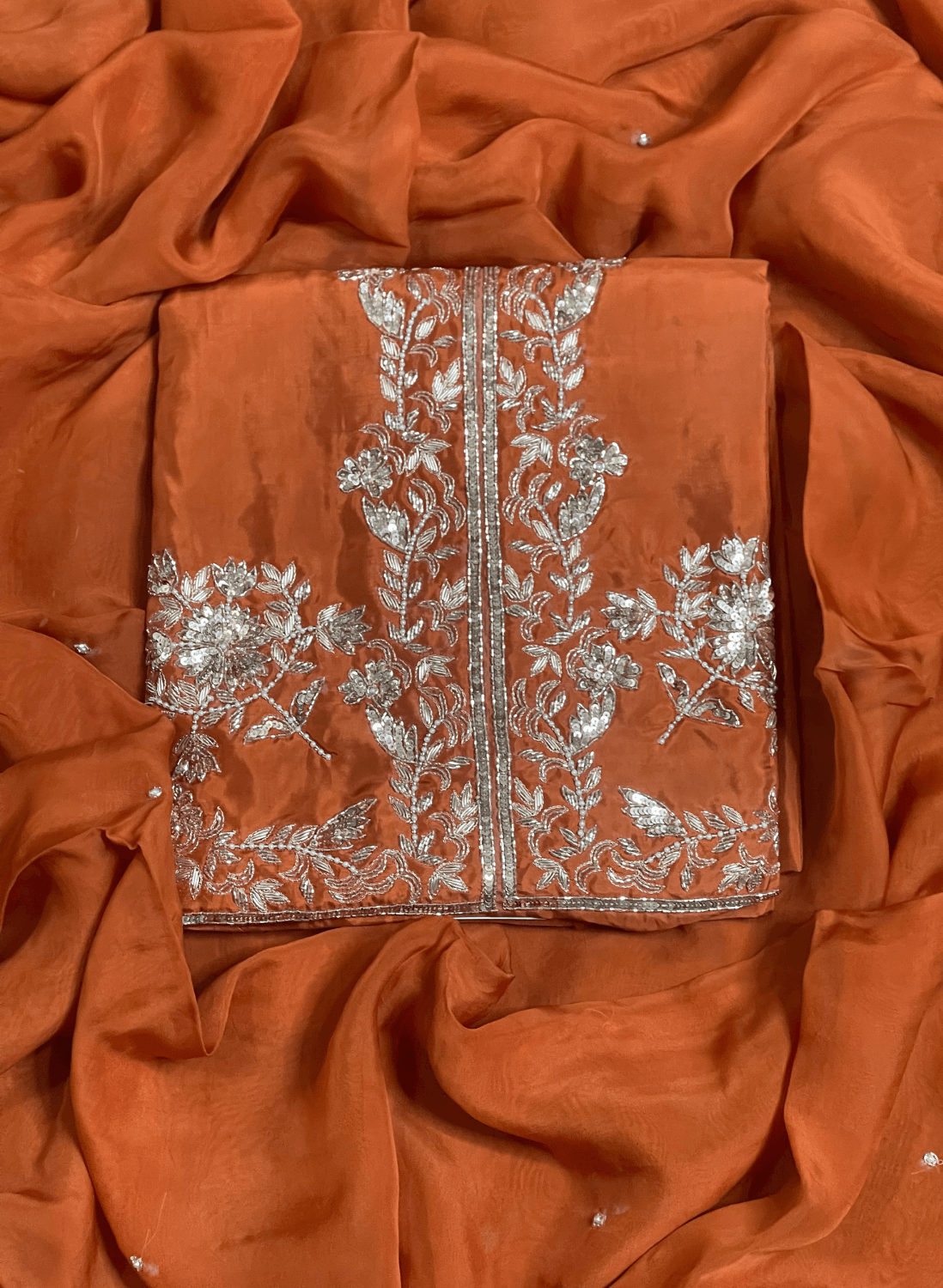 Rust | Silk Suit | Party Wear | Wedding | Jaggo | Ring Ceremony | Festival | FS498 FS498