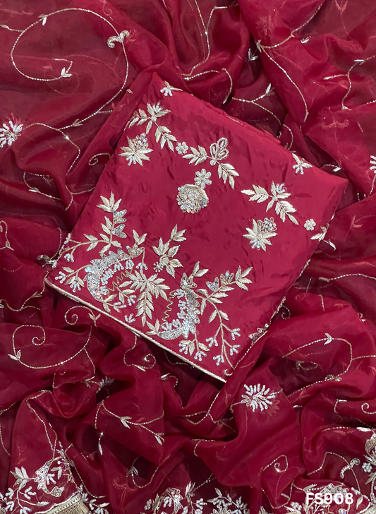 FS908 | Mehroon | Silk Suit | Wedding | Party Wear | Ring Ceremony | Festival Suit | Allover suit