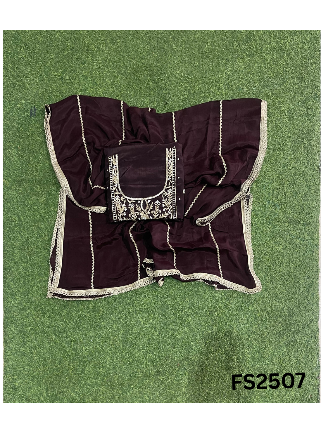 FS2507 |  Brown | Silk | Party Wear | Wedding | Jaggo | Ring Ceremony | Festival