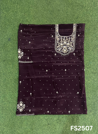 FS2507 |  Brown | Silk | Party Wear | Wedding | Jaggo | Ring Ceremony | Festival