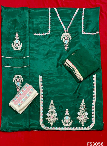 FS3056 | Silk  | Wedding | Party Wear | Ring Ceremony | Festival Suit  | Contrast |