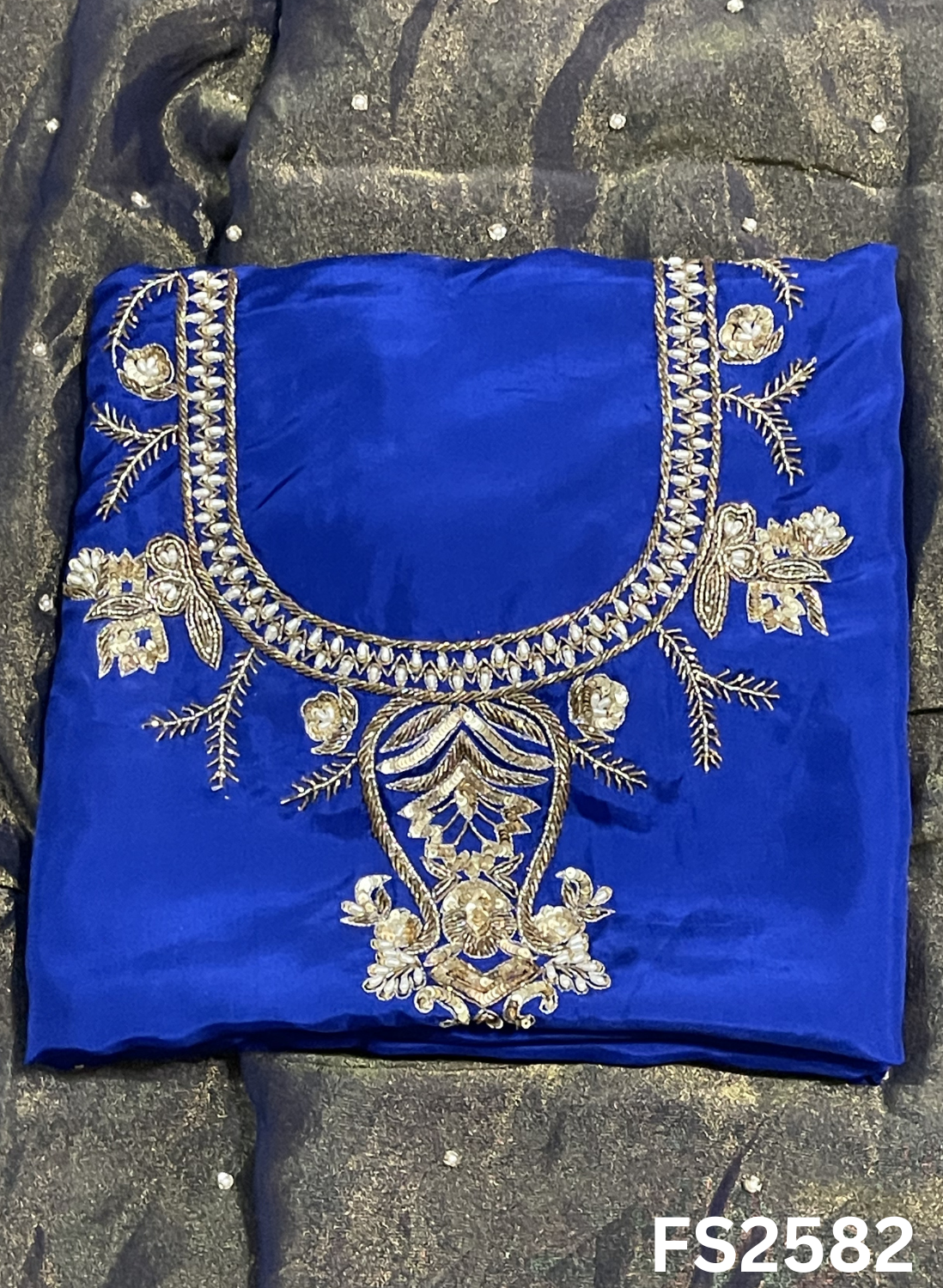 FS2582 | Royal-Blue | Silk | Party Wear | Wedding | Jaggo | Ring Ceremony | Festival