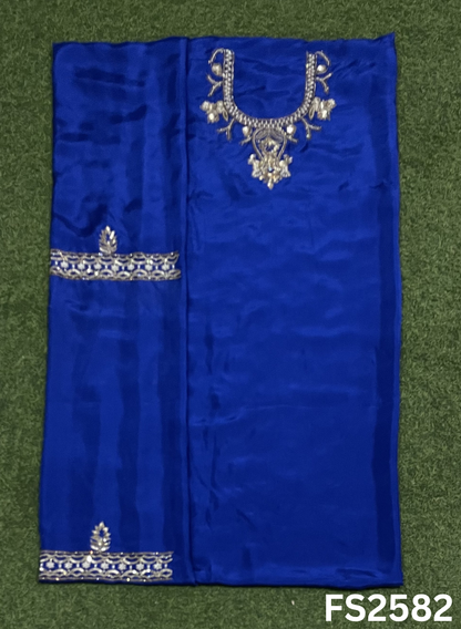 FS2582 | Royal-Blue | Silk | Party Wear | Wedding | Jaggo | Ring Ceremony | Festival