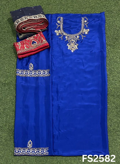 FS2582 | Royal-Blue | Silk | Party Wear | Wedding | Jaggo | Ring Ceremony | Festival