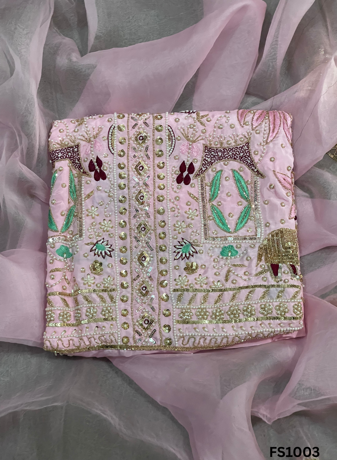 FS1003| Baby-Pink | Silk Suit | Wedding | Party Wear | Ring Ceremony | Festival Suit | Allover suit