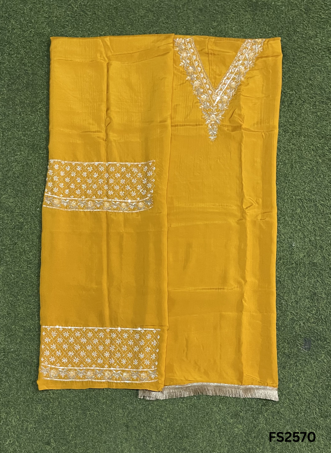 FS2570 | Mustred | Silk | Party Wear | Wedding | Jaggo | Ring Ceremony | Festival