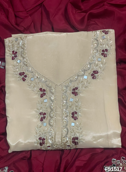 FS1517 | Golden | Silk Suit | Party Wear | Wedding | Jaggo | Festival |