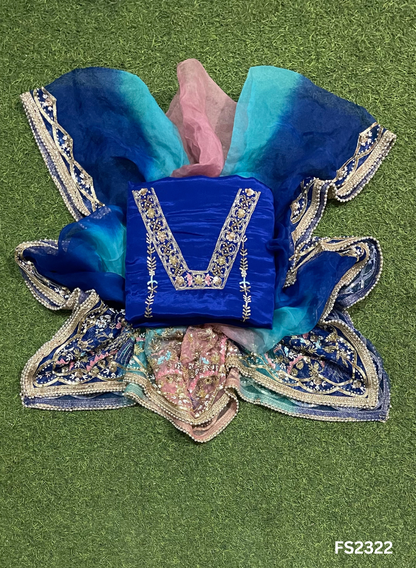 FS2322 | Royal-Blue | Silk | Party Wear | Wedding | Jaggo | Ring Ceremony | Festival