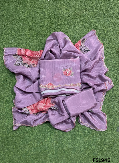 FS1946 | Levender | Silk | Party Wear | Wedding | Jaggo | Ring Ceremony | Festival