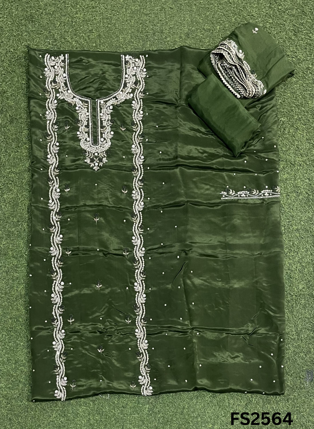 FS2564 |  RUST | Silk | Party Wear | Wedding | Jaggo | Ring Ceremony | Festival