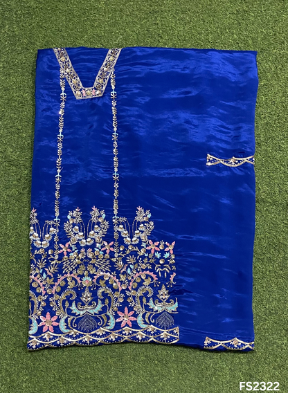 FS2322 | Royal-Blue | Silk | Party Wear | Wedding | Jaggo | Ring Ceremony | Festival