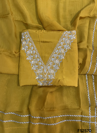 FS2570 | Mustred | Silk | Party Wear | Wedding | Jaggo | Ring Ceremony | Festival