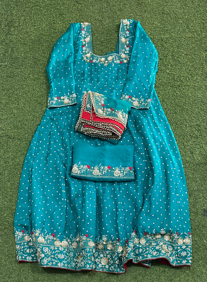 FS2330 | Silk | Anarkali | Semi-Stich | Party Wear | Wedding | Jaggo | Ring Ceremony | Festival| FS2330