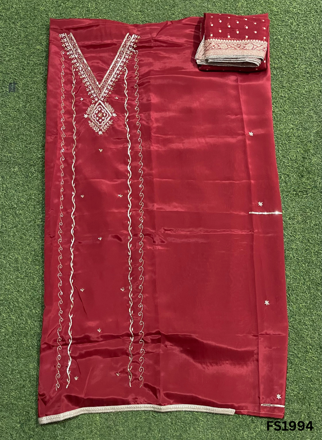 FS1994 | Mehroon | Silk | Party Wear | Wedding | Jaggo | Ring Ceremony | Festival