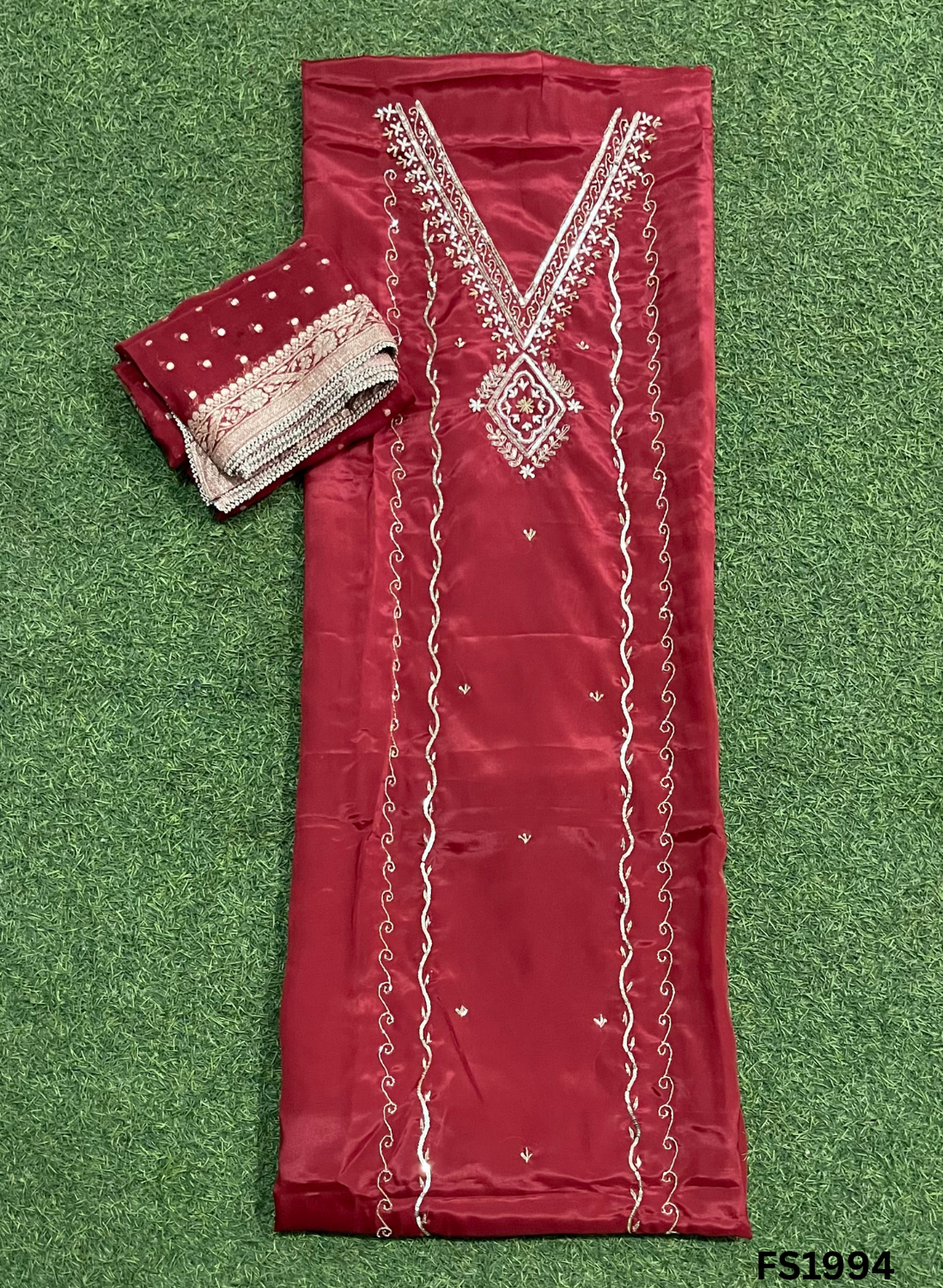 FS1994 | Mehroon | Silk | Party Wear | Wedding | Jaggo | Ring Ceremony | Festival