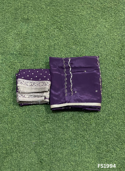 FS1994 | Mehroon | Silk | Party Wear | Wedding | Jaggo | Ring Ceremony | Festival