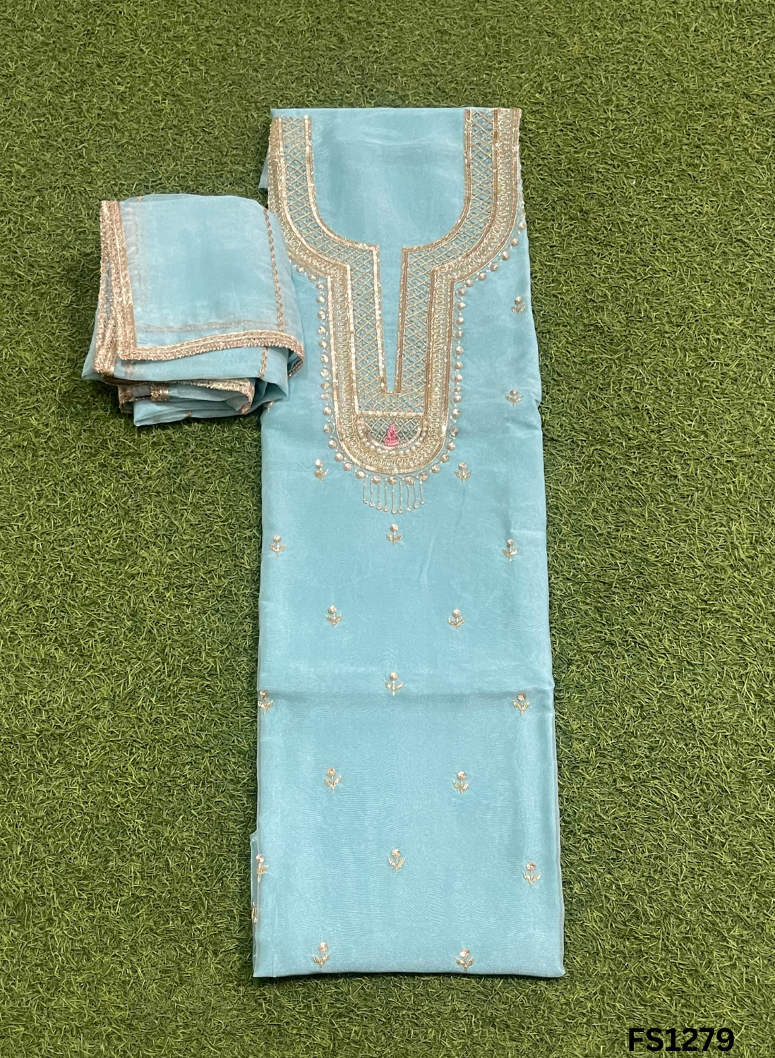 FS1279 | Crush Shimmer Suit | Party Wear | Wedding | Jaggo | Ring Ceremony | Festival