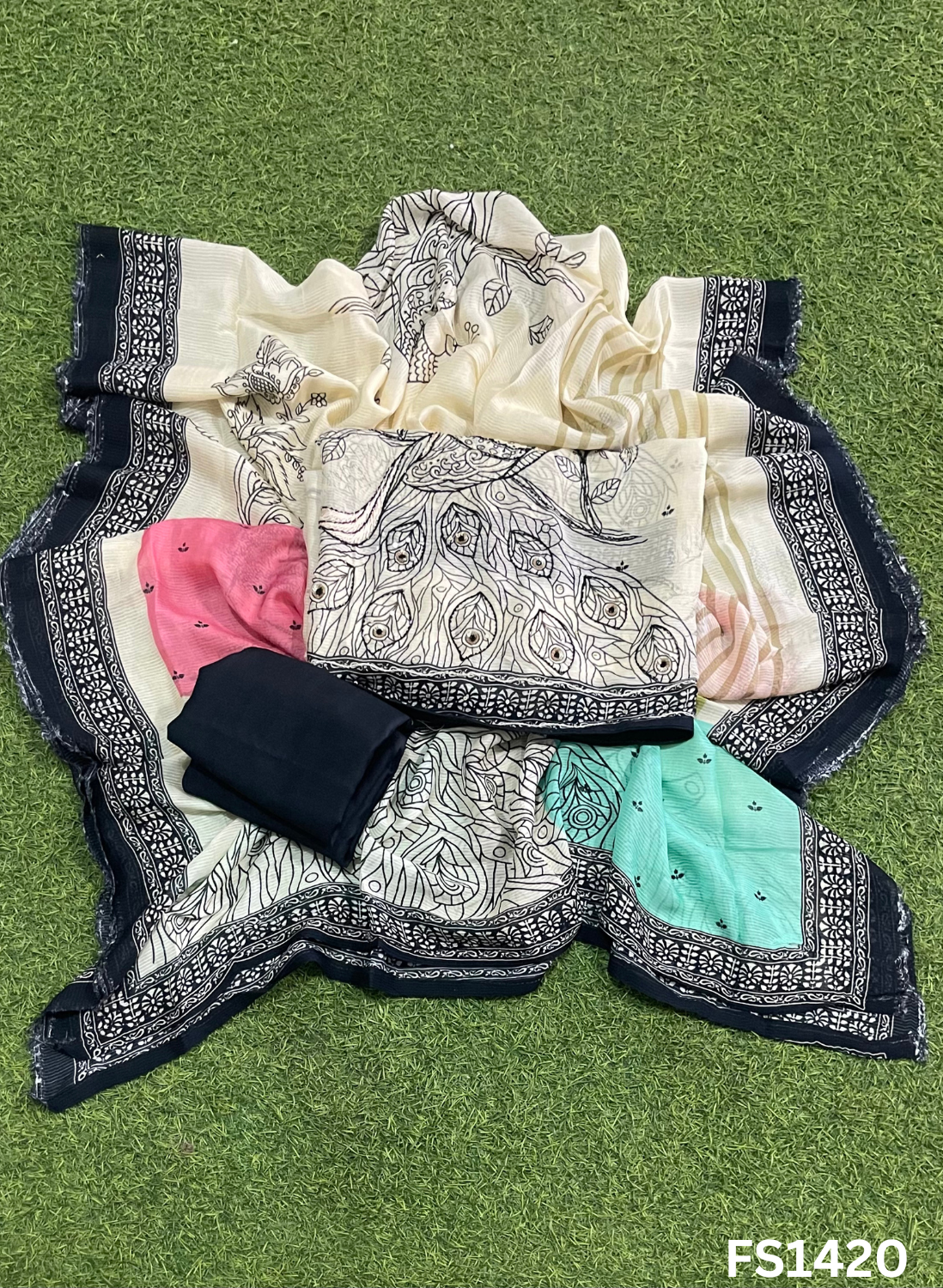 FS1420 | Grey | Tebi-Silk | Suit | Wedding | Party Wear | Ring Ceremony | Festival Suit | Allover suit |