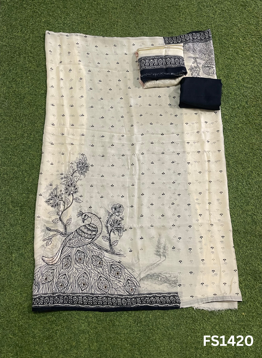 FS1420 | Grey | Tebi-Silk | Suit | Wedding | Party Wear | Ring Ceremony | Festival Suit | Allover suit |