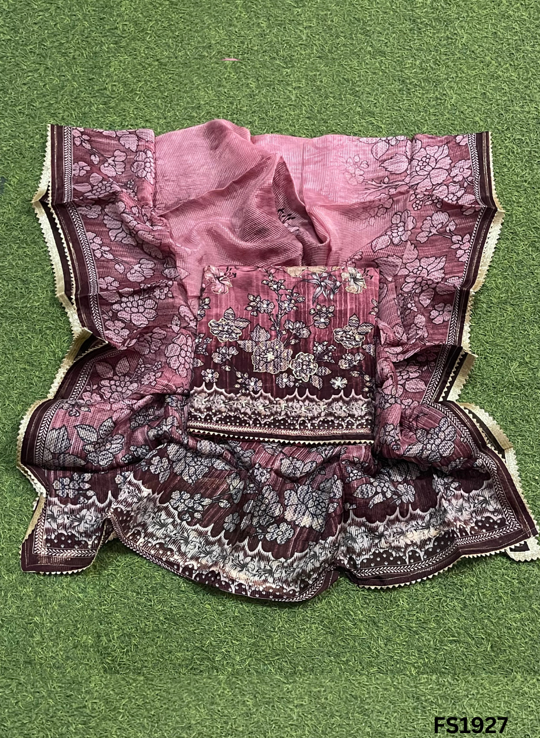 FS1927 | Pink | Tebi-Silk | Suit | Wedding | Party Wear | Ring Ceremony | Festival Suit | Allover suit |&nbsp;