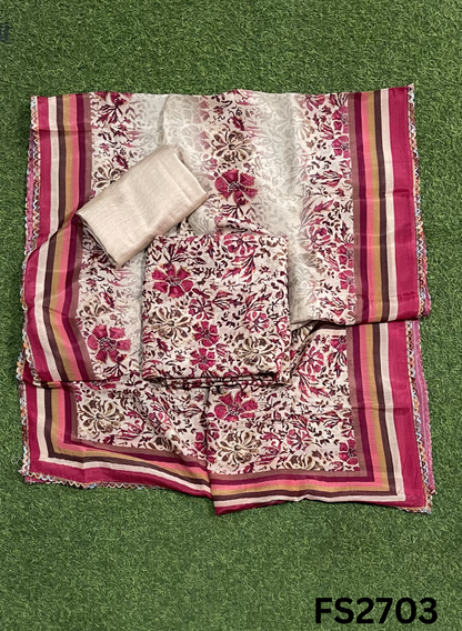 FS2703 | Tebi Muslin Cotton Suit | Casual wear | Summer Suits | Regular wear