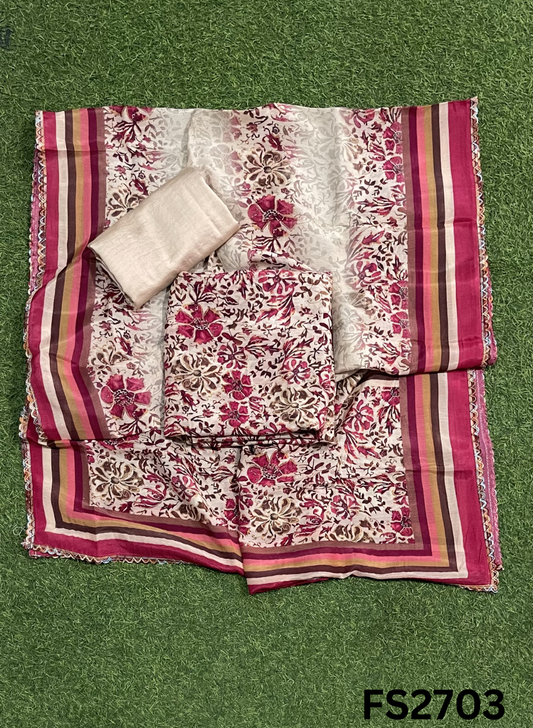 FS2703 | Tebi Muslin Cotton Suit | Casual wear | Summer Suits | Regular wear