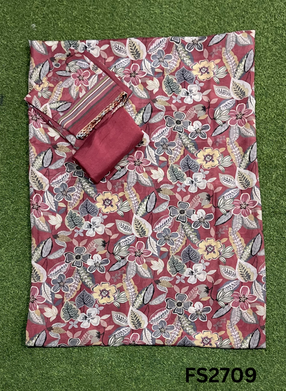 FS2709 | Tebi Muslin Cotton Suit | Casual wear | Summer Suits | Regular  wear |