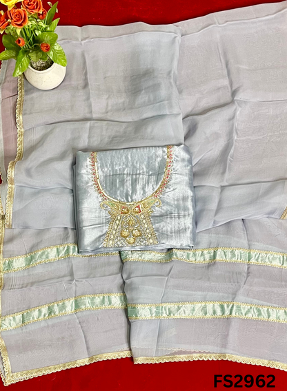 FS2962 | Tussar  Crush Suit | Party Wear | Wedding | Jaggo | Ring Ceremony | Festival