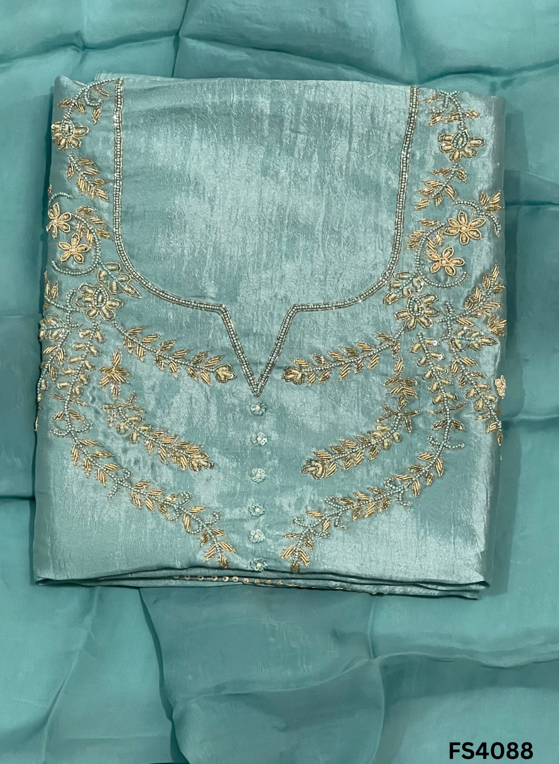 FS4088 | Tussar Crush Suit | Party Wear | Wedding | Jaggo | Ring Ceremony | Festival