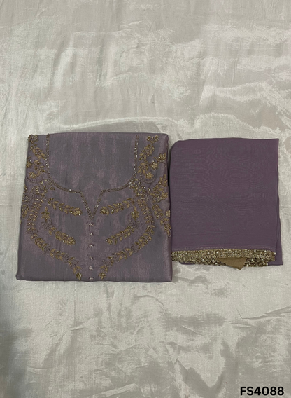 FS4088 | Tussar Crush Suit | Party Wear | Wedding | Jaggo | Ring Ceremony | Festival
