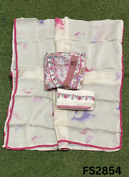 FS2854 | Twill  Organza Suit | Party Wear | Wedding | Jaggo | Ring Ceremony | Festival