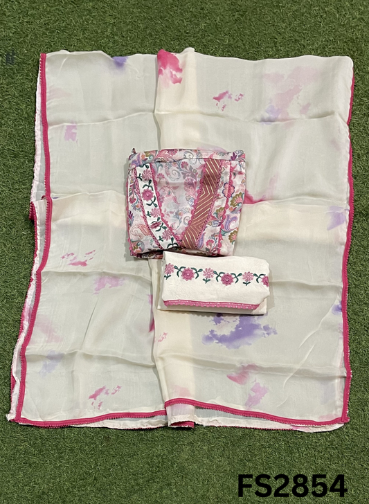 FS2854 | Twill  Organza Suit | Party Wear | Wedding | Jaggo | Ring Ceremony | Festival