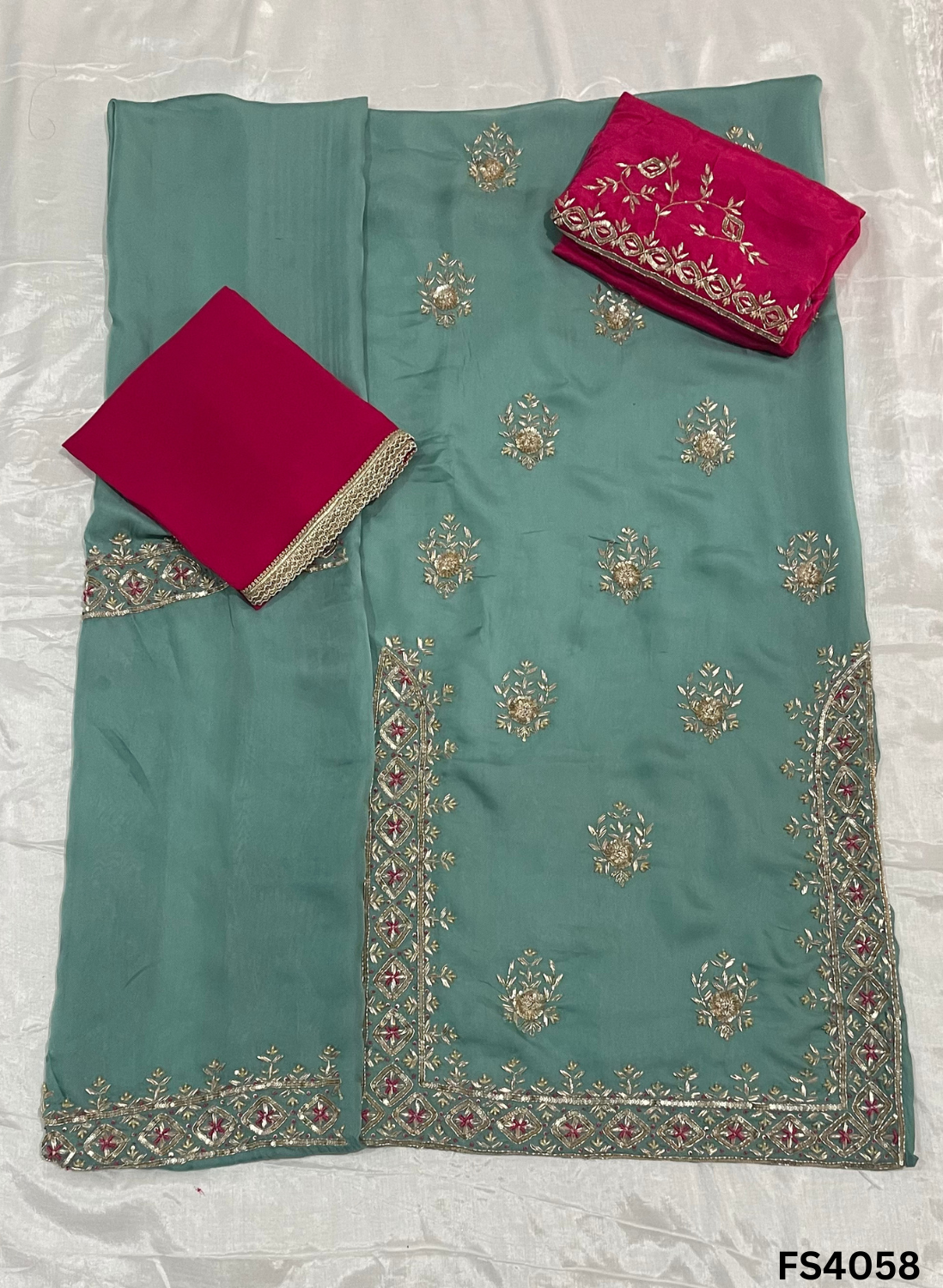 FS4058 |  Twill Organza | Party Wear | Ring Ceremony | Festival Suit | Contrast Suit |