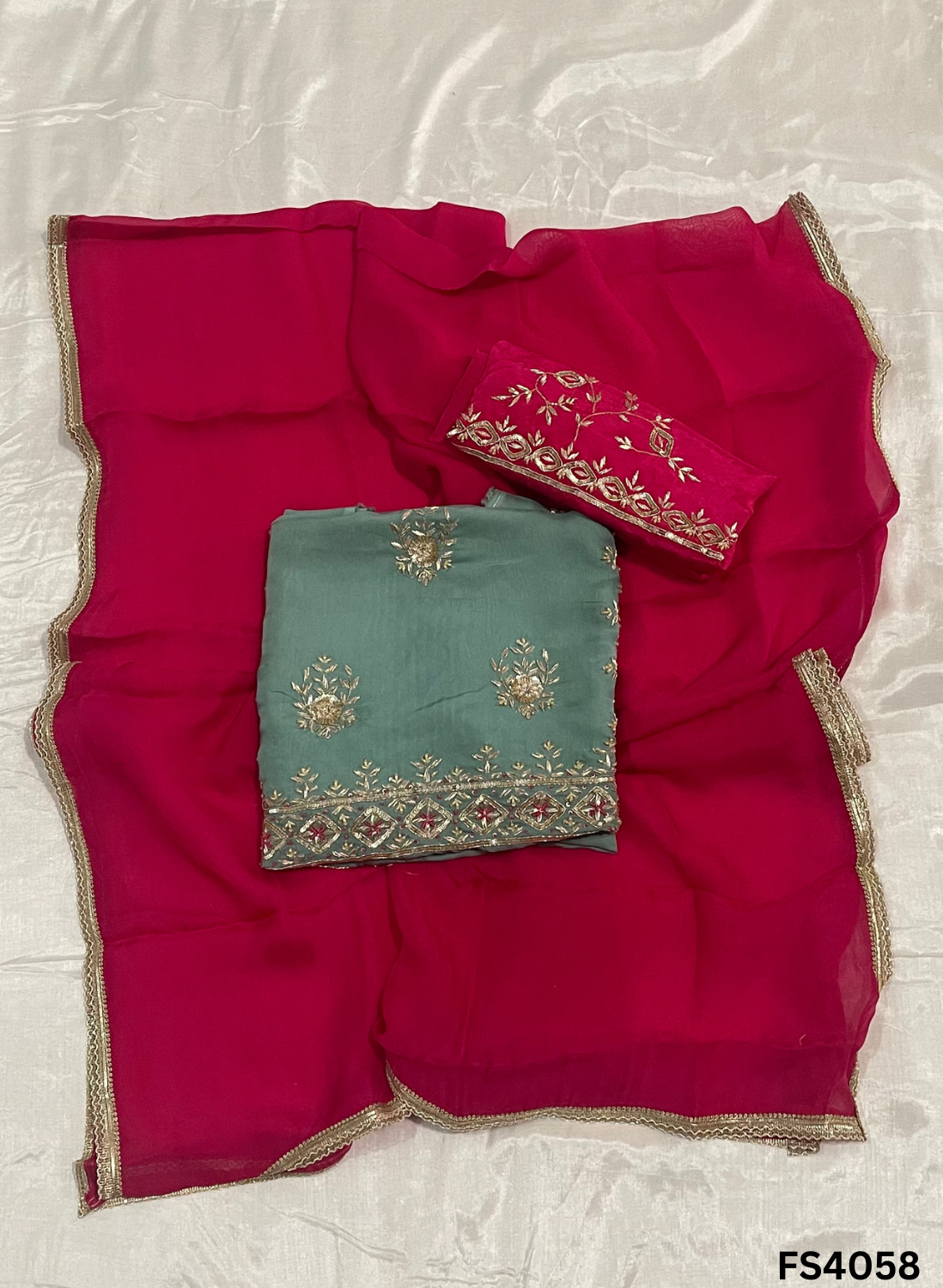 FS4058 |  Twill Organza | Party Wear | Ring Ceremony | Festival Suit | Contrast Suit |