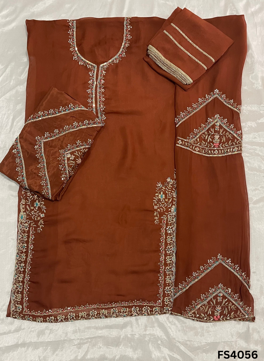 FS4056 Twill Organza Suit | Party Wear | Ring Ceremony | Festival Suit |